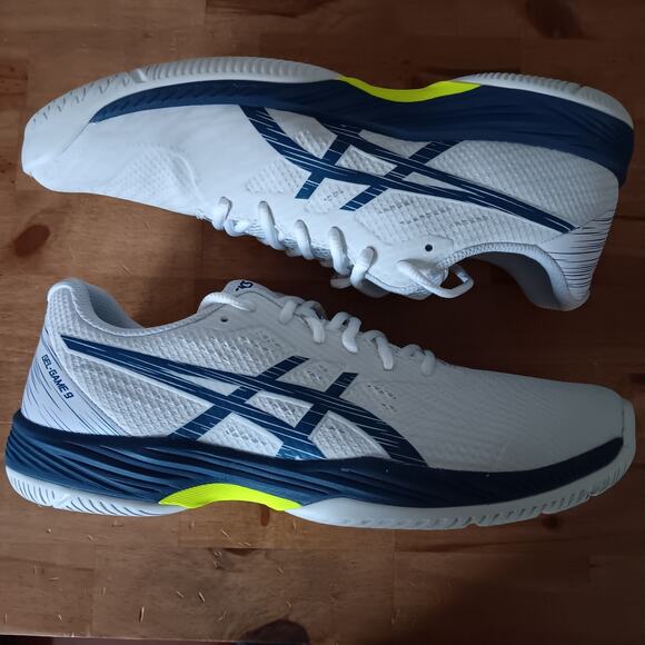 ASICS Gel-Game 9, Men\'s 10.5, TENNIS, WHT/BLUE main image 7
